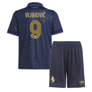 Juventus Dusan Vlahovic #9 Dětské Alternativní dres komplet 2024-25 Krátký Rukáv (+ trenýrky)